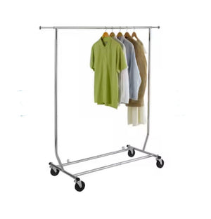 Rolling Clothing Rack Silver Metal Lightweight