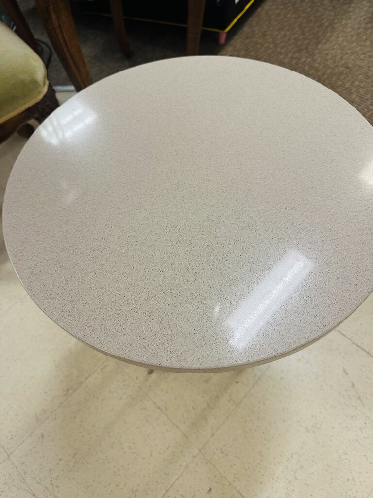 18" Round Stone Top Side Table 23" H