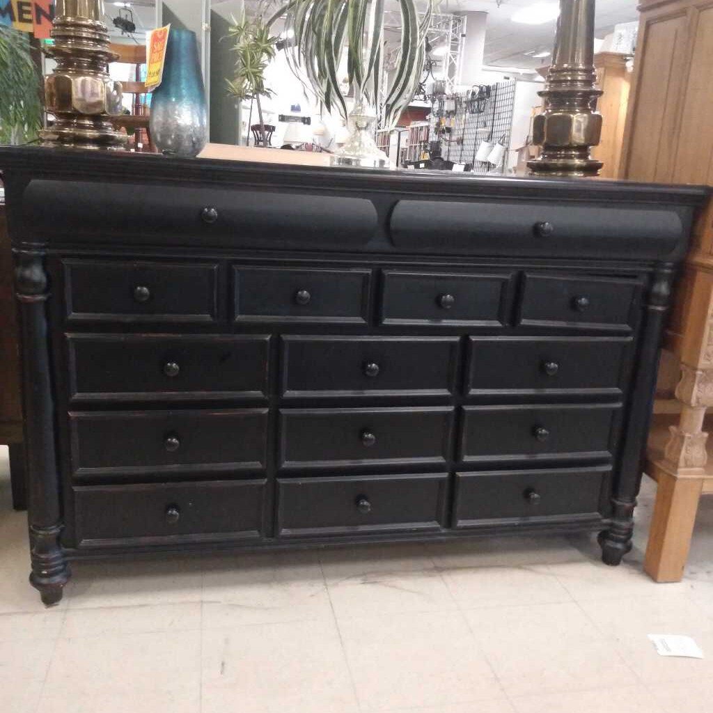 15 Drawer Black Dresser