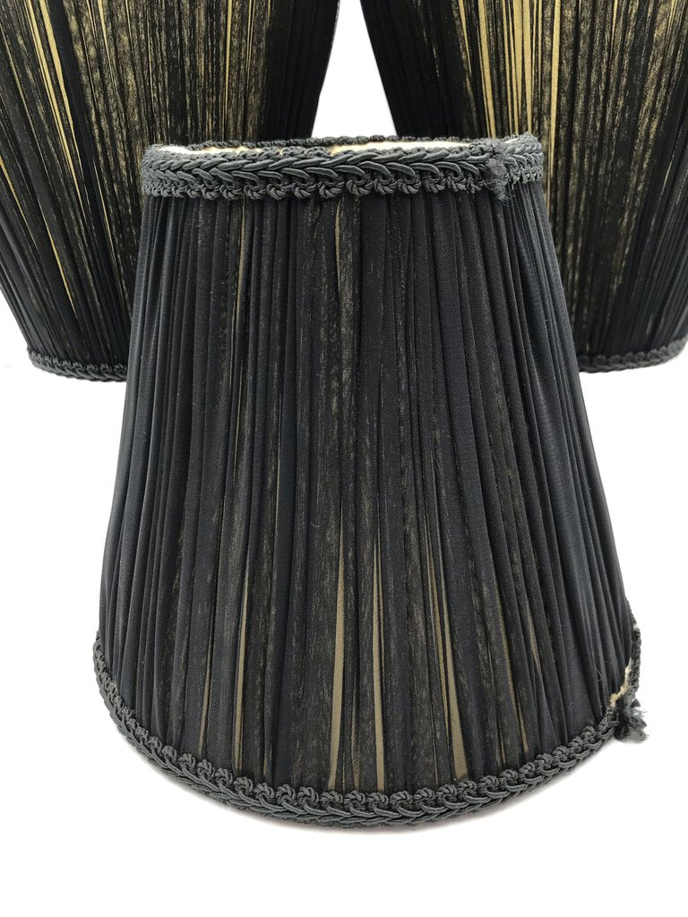 Black Lace Mini Clip on Lamp Shade Set (6)