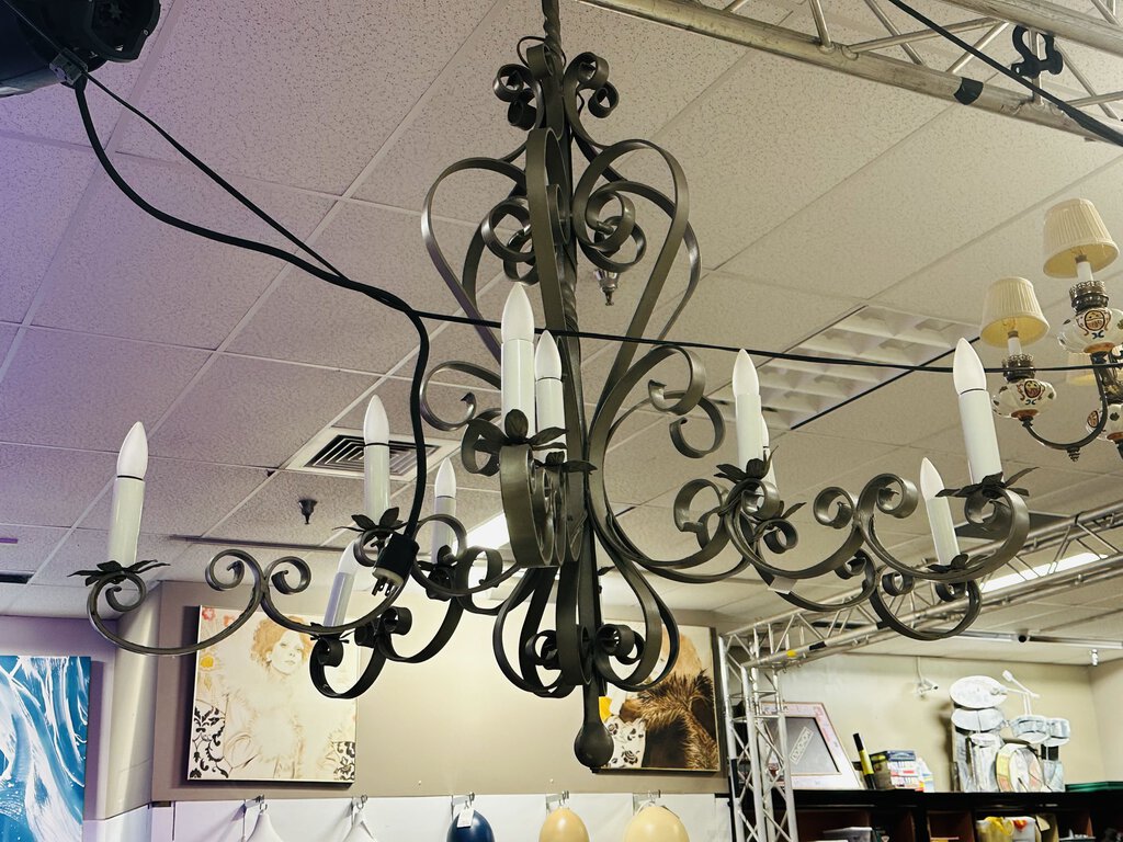 Wrought Iron 12 Candle Chandelier