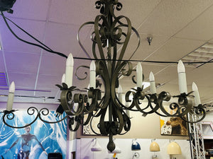 Wrought Iron 12 Candle Chandelier