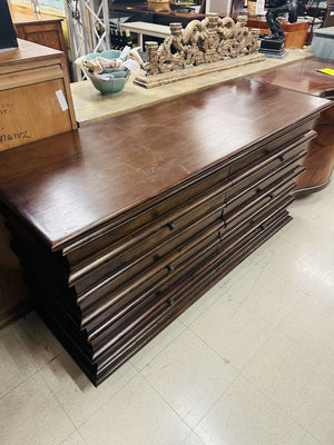 Dark Brown 6 Drawer Dresser 22x61x33