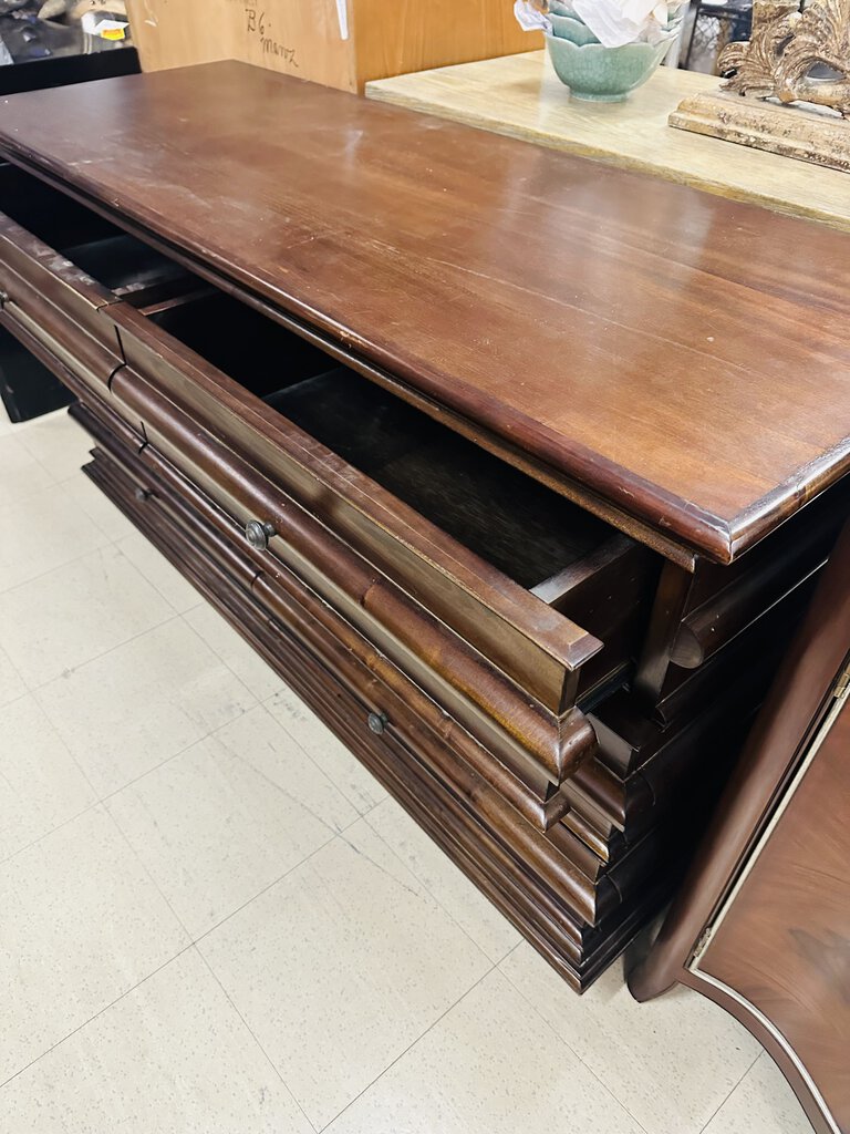 Dark Brown 6 Drawer Dresser 22x61x33