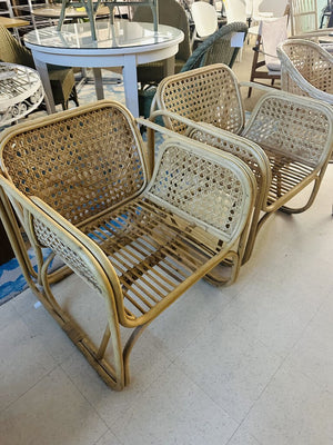 Art Deco Rattan Wicker Chairs(pair)