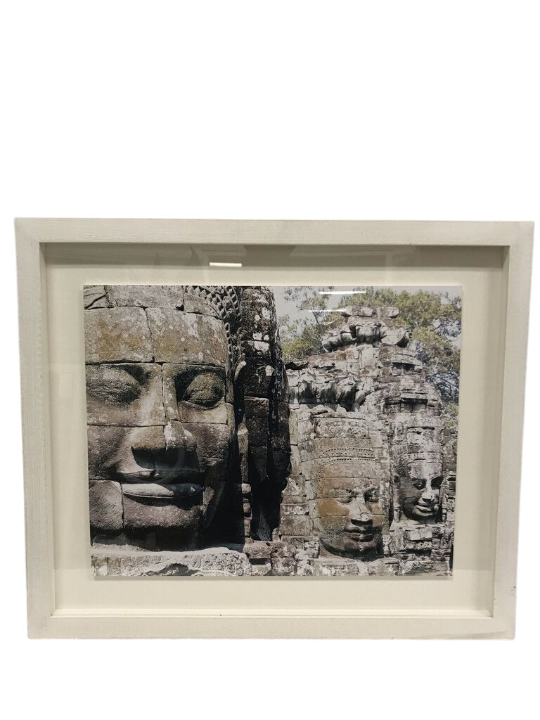 Buddhist Temple Head Framed Photo Print 27x23 by Miss Daisy's Consignment & Auction House