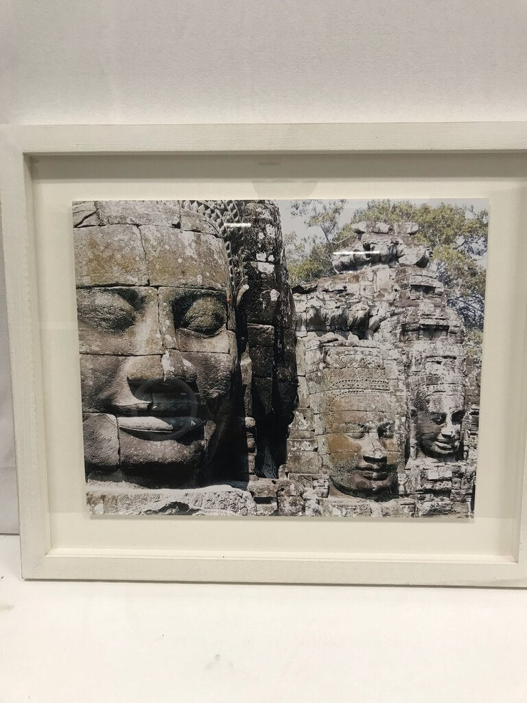 Buddhist Temple Head Framed Photo Print 27x23