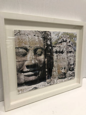 Buddhist Temple Head Framed Photo Print 27x23