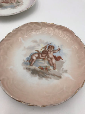 Antique French Porcelain Cupid Plate Set (5)