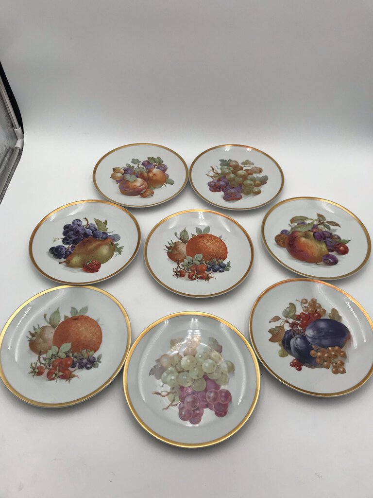 Bavarian Golden Crown Orchard Fruit Plate Set (8)