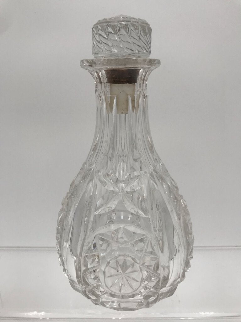 Vintage Cut Crystal Glass Liquor Decanter