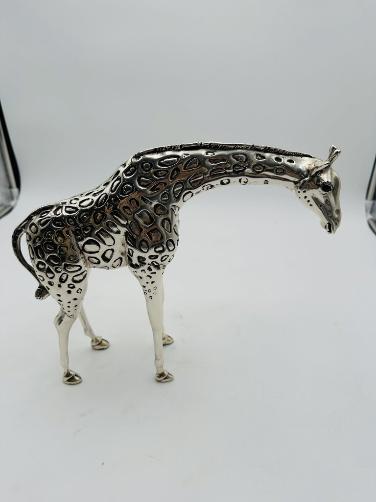 Claudio Rodriguez Silver Plated Giraffe Sculpture 10".5 H