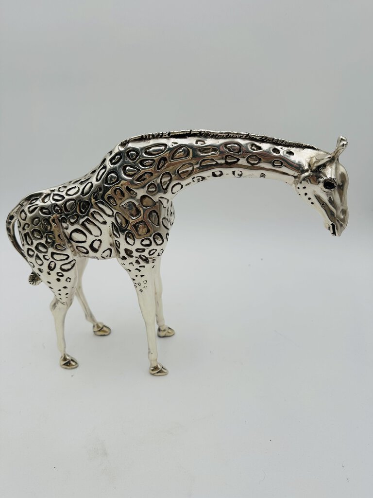 Claudio Rodriguez Silver Plated Giraffe Sculpture 10".5 H