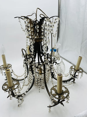 6 Arm Crystal Beaded Chandelier 20x20