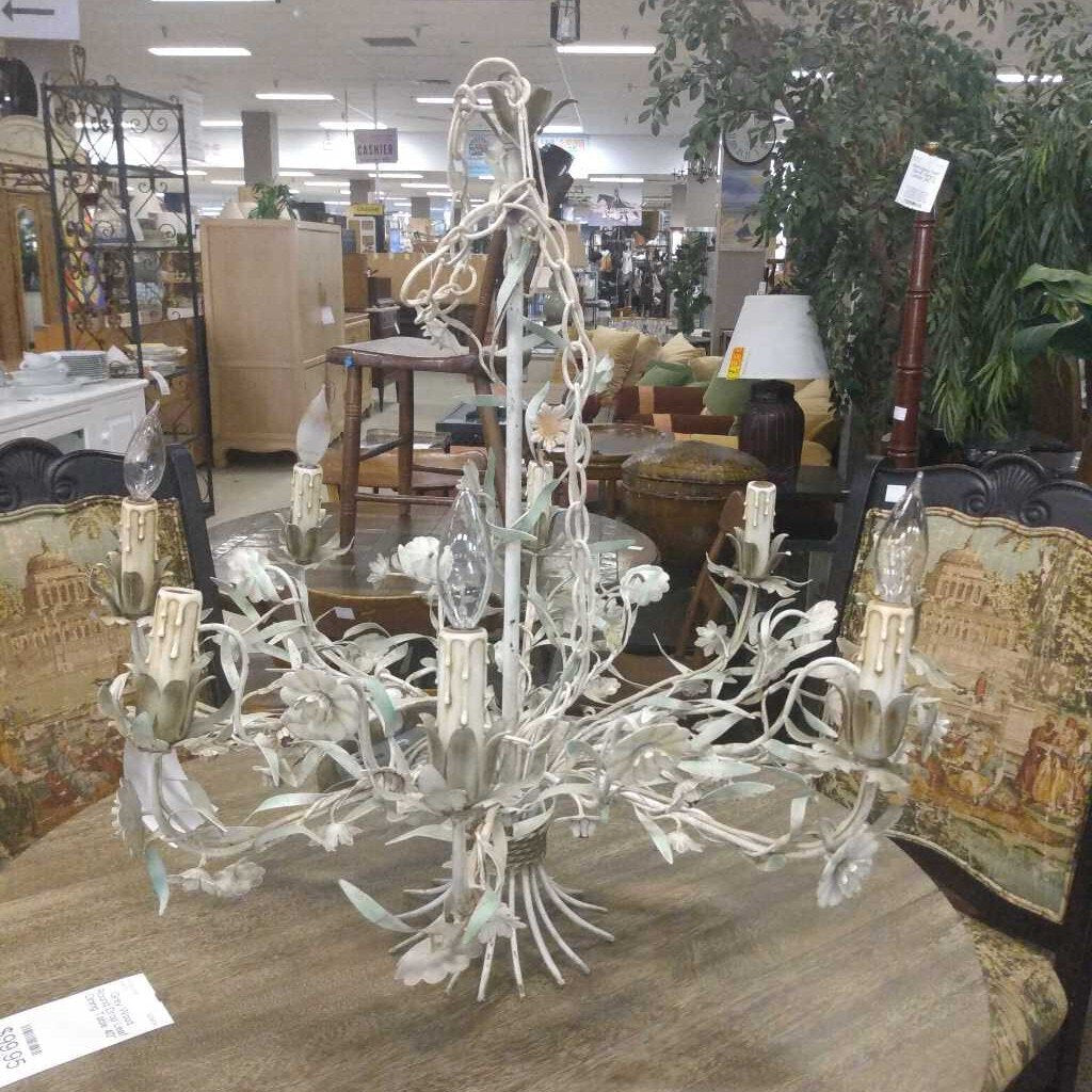 Vintage Floral Metal Chandelier