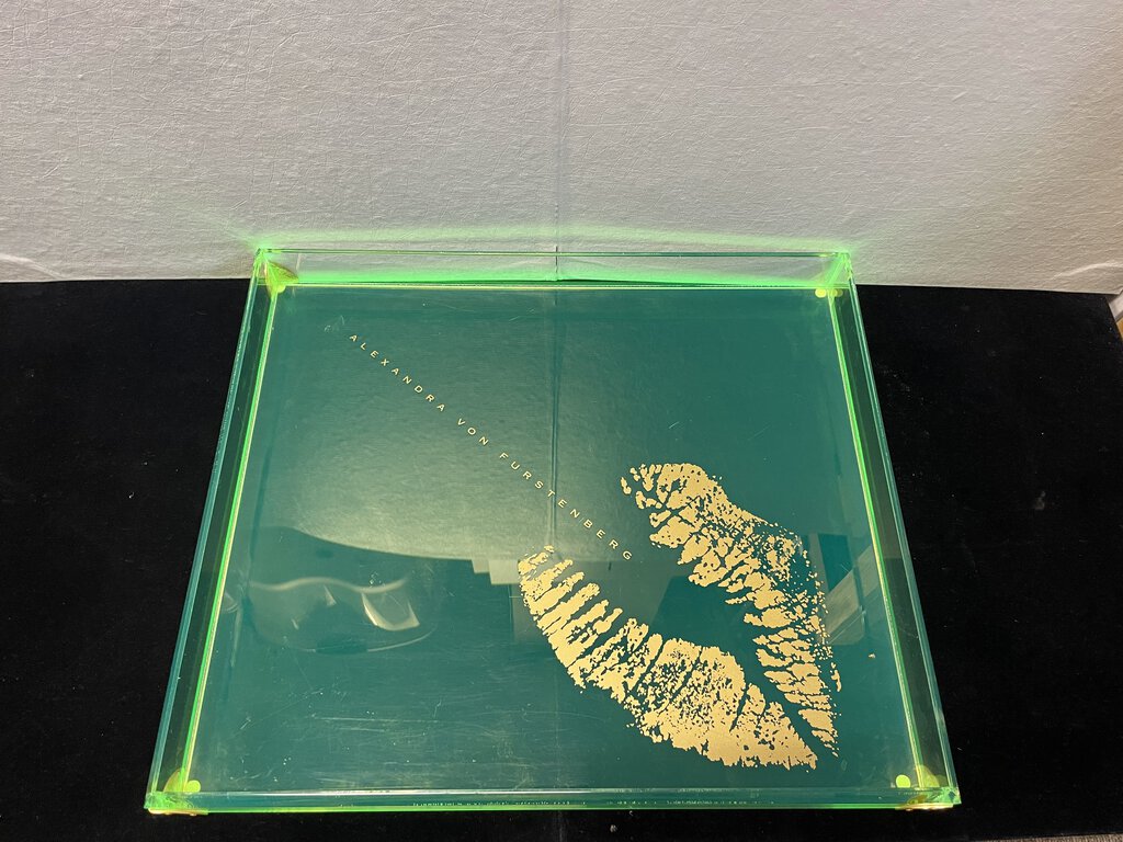 Alexandra Von Furstenberg Green Lucite Lipstick Tray