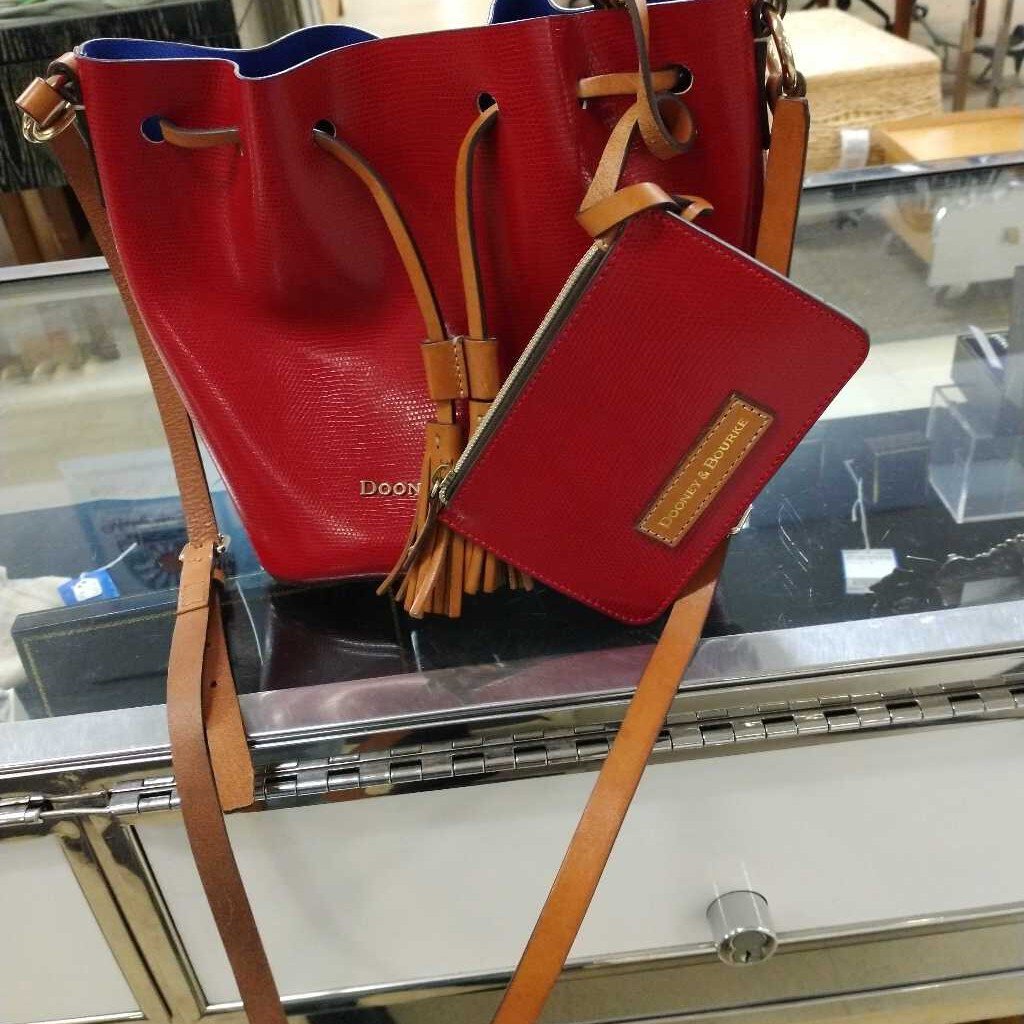 Dooney & Bourke Red Leather Bucket Bag