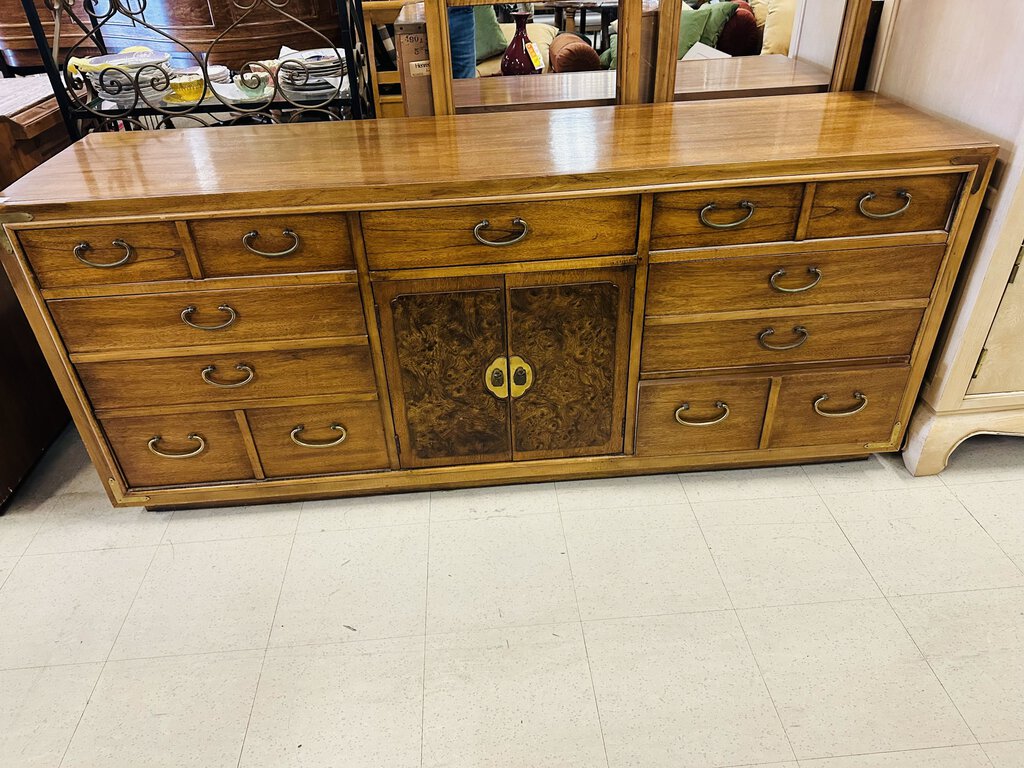 Thomasville Campaign Buffet / Dresser + 2 Mirrors 19x72x31