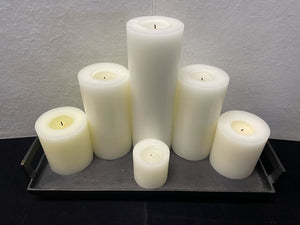 Black Cast Metal Handled Candle Display w/ 6 Pcs Set of Candles