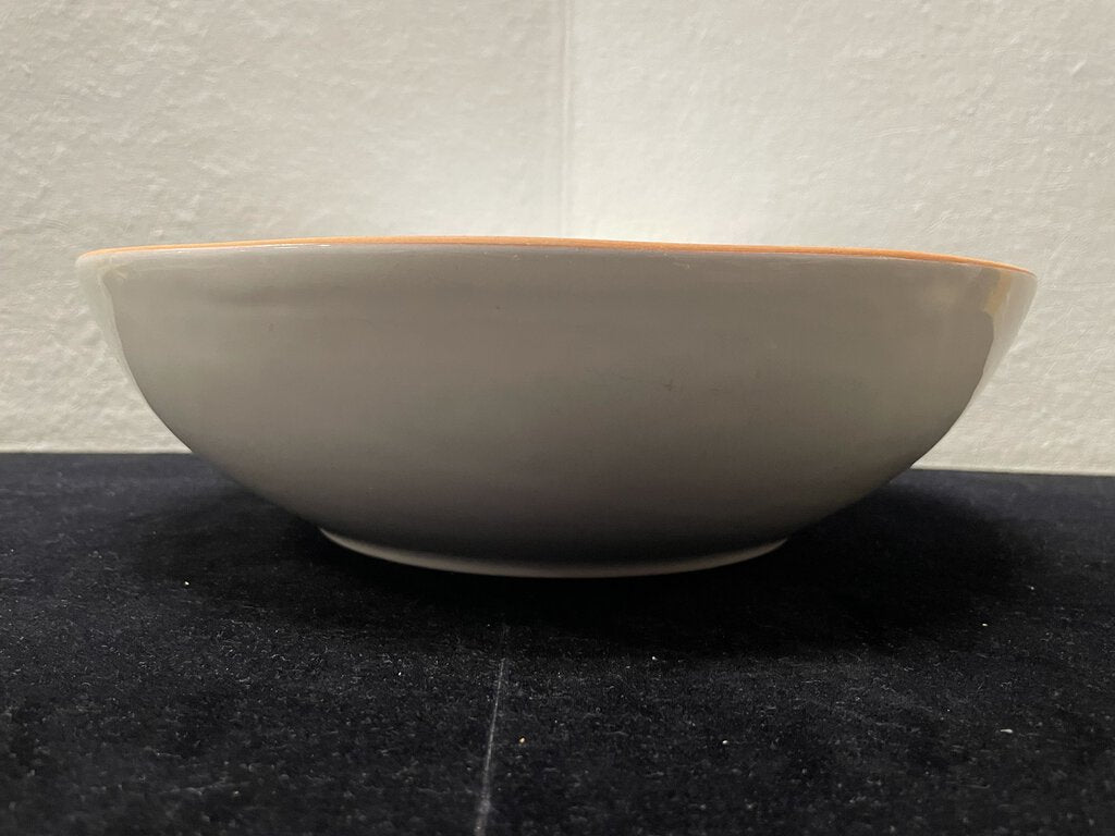 White Glazed Terracotta Serving Bowl 13.5"