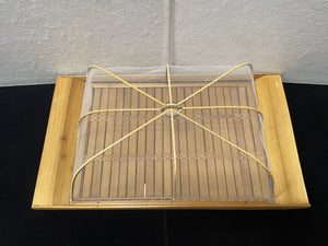 Bamboo Cane Mesh Net Lidded Serving Tray