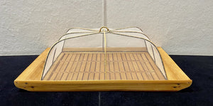 Bamboo Cane Mesh Net Lidded Serving Tray