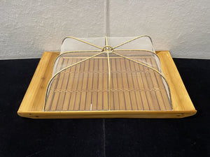 Bamboo Cane Mesh Net Lidded Serving Tray