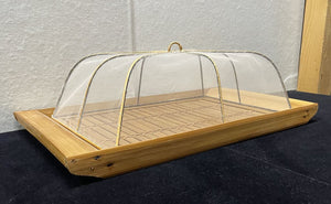 Bamboo Cane Mesh Net Lidded Serving Tray