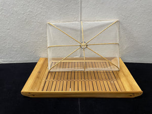 Bamboo Cane Mesh Net Lidded Serving Tray