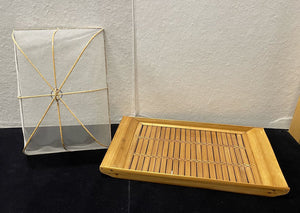 Bamboo Cane Mesh Net Lidded Serving Tray