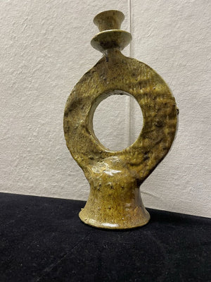 Moroccan Tamegroute Green Glazed Candle Holder