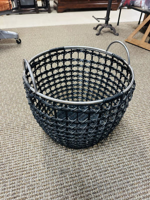 Wicker Basket With Chrome Linings