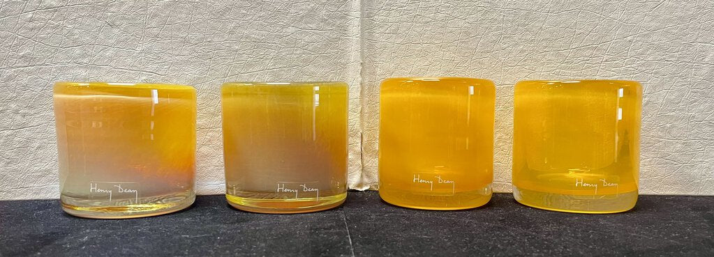 Henry Dean Heavy Blown Glass Votive Holders (PAIR)