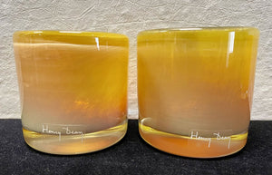 Henry Dean Heavy Blown Glass Votive Holders (PAIR)