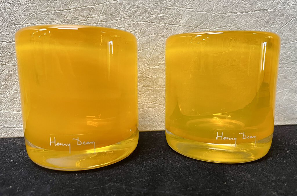 Henry Dean Heavy Blown Glass Votive Holders (PAIR)