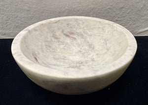 White Gray Marble Bowl 8"