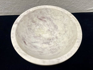 White Gray Marble Bowl 8"