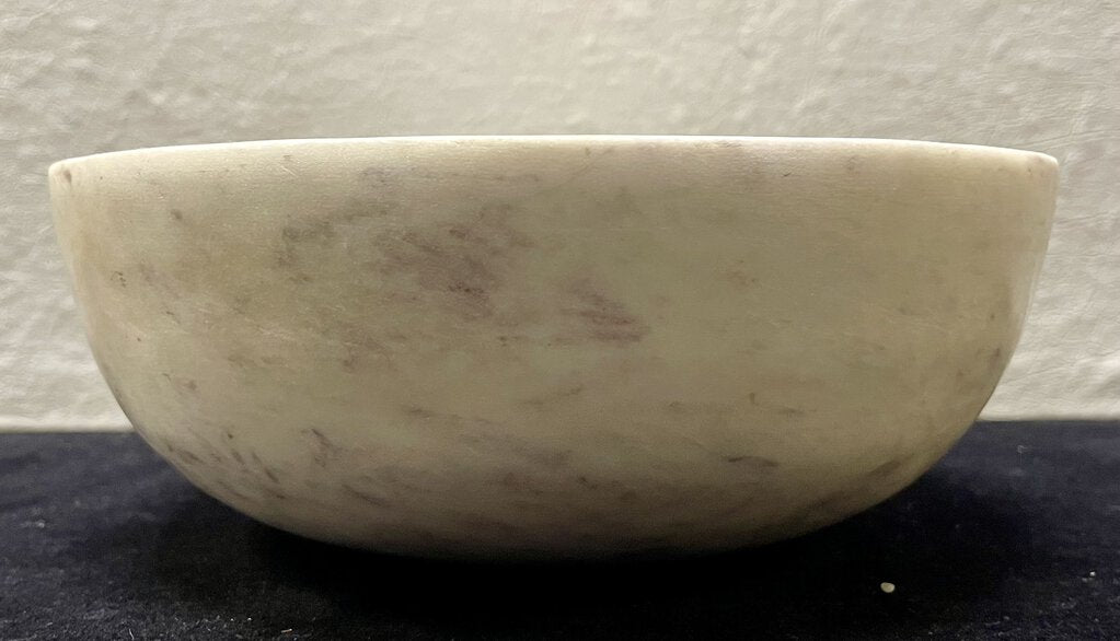 White Gray Marble Bowl 8"