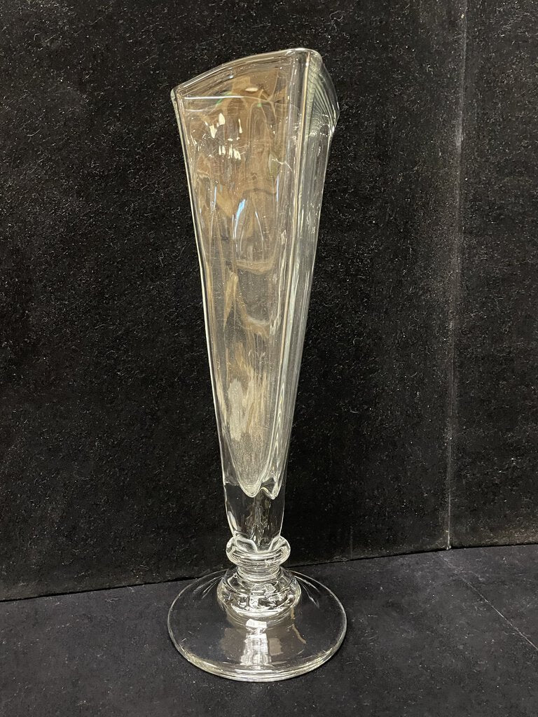 Simon Pearce 18" Cavendish Blown Glass Triangular Vase