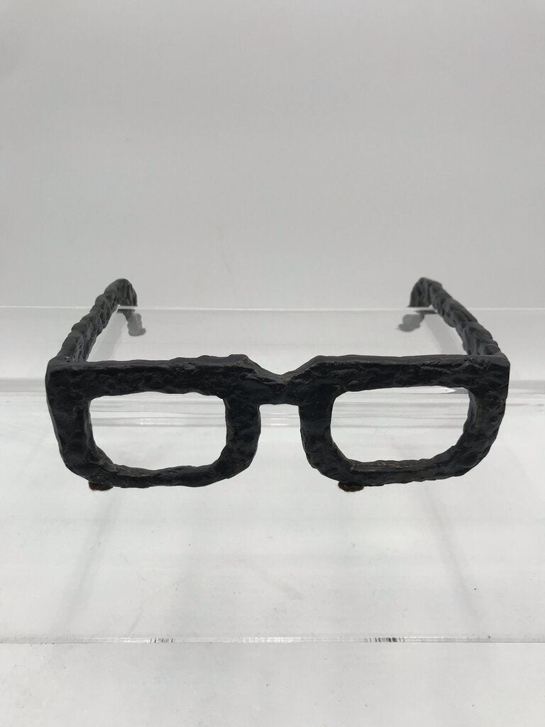 Square Molded Metal Eyeglasses Sculpture