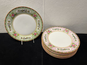 William Sonoma Green Famille Rose Dinner Plates (Set of 8)