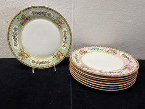 William Sonoma Green Famille Rose Dinner Plates (Set of 8)