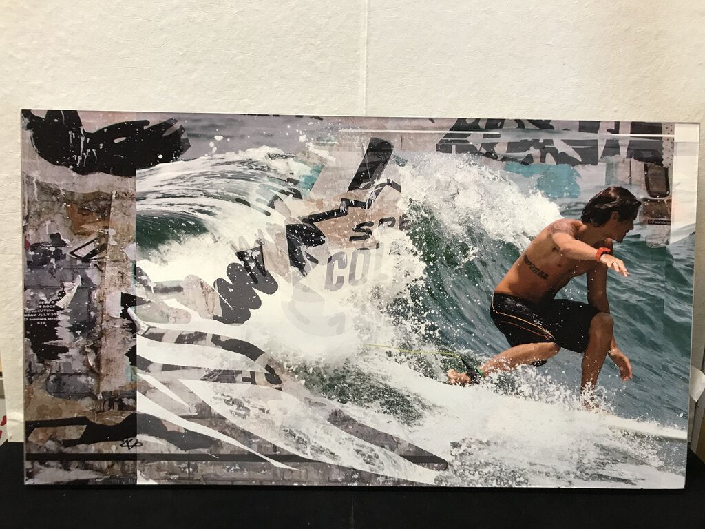 Travis Hutchison Photographic Surf Collage Metal Print - Backside Rider 20x36