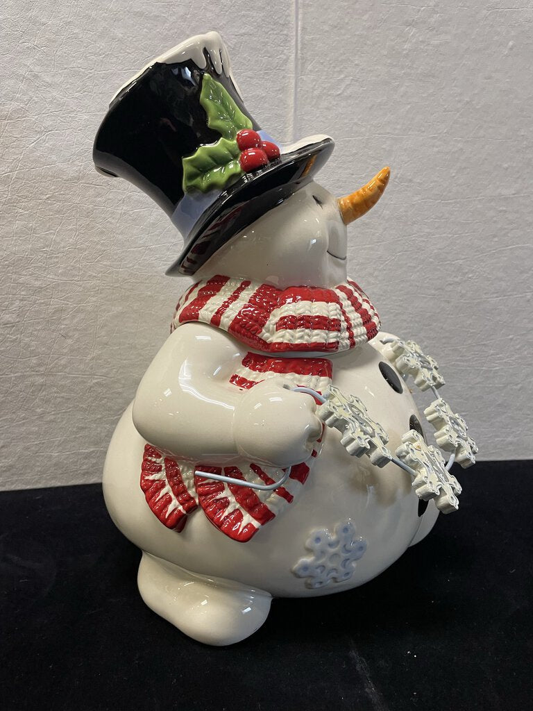 Fitz and Floyd Snow Days Snowman Cookie Jar