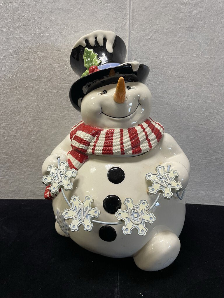 Fitz and Floyd Snow Days Snowman Cookie Jar