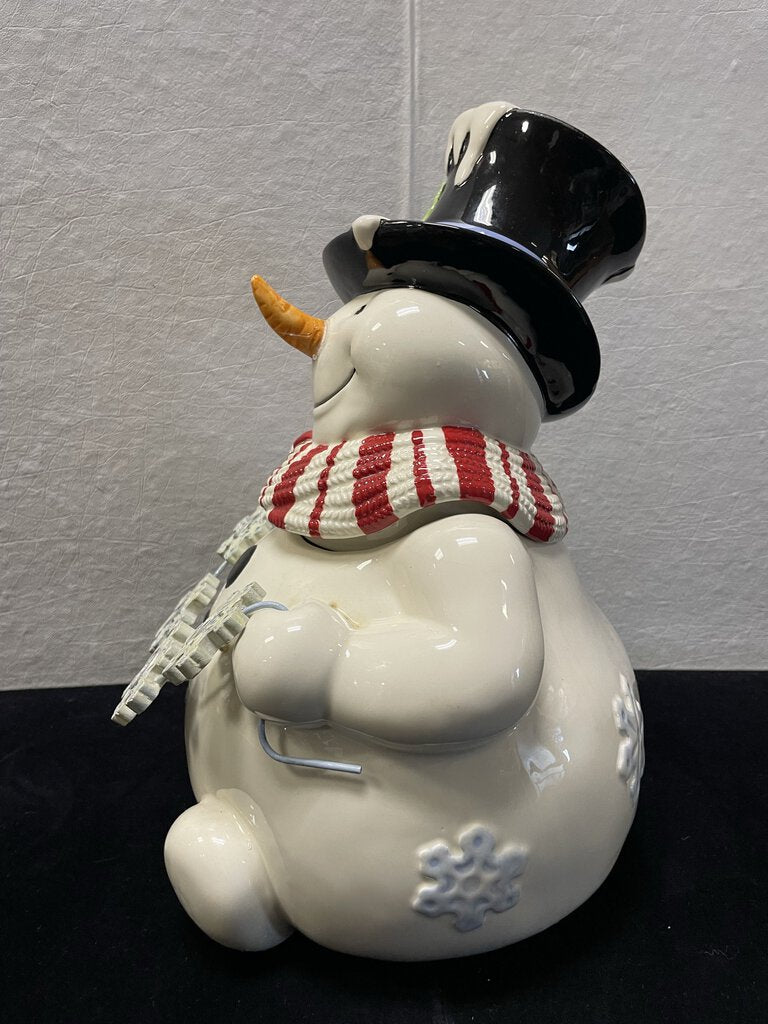 Fitz and Floyd Snow Days Snowman Cookie Jar