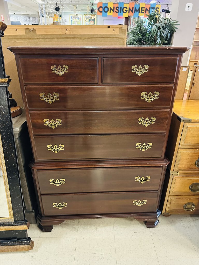 Ethan Allen Georgian Court Cherry Chest Of Drawers Highboy