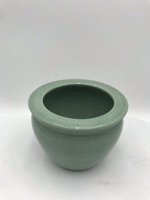 Norcal Pottery Green Crackle Fishbowl Planter 6.5 Diam.