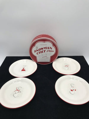 Williams Sonoma Snowman Chef Plate/Mug Set (8)