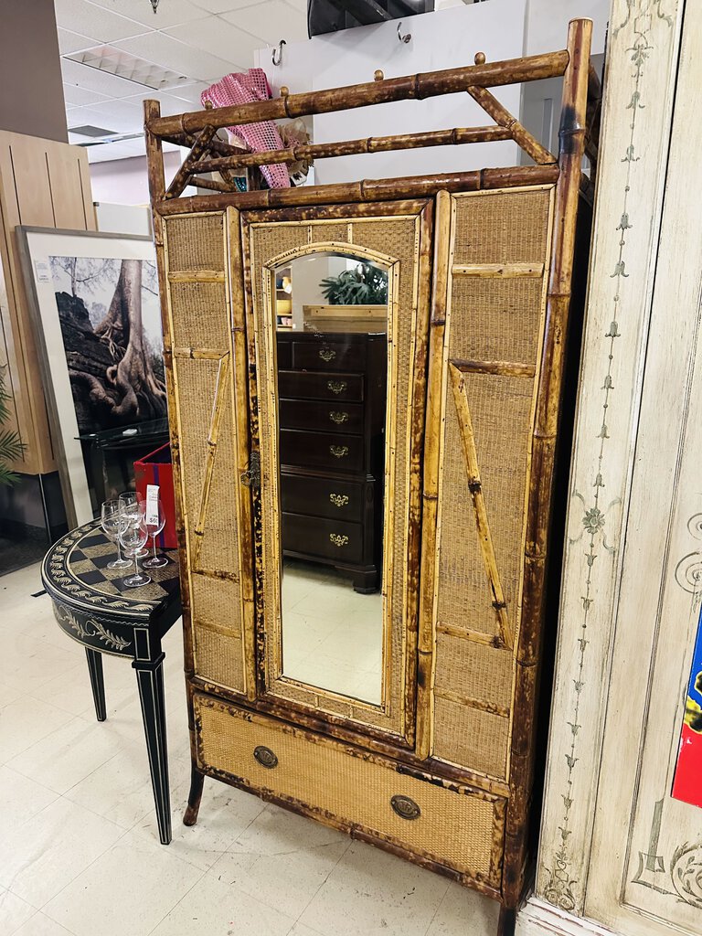 Bamboo Cane Armoire 39x17x77